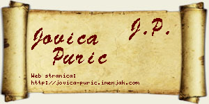 Jovica Purić vizit kartica